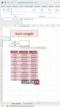 Suivi automatique des congés sur Excel