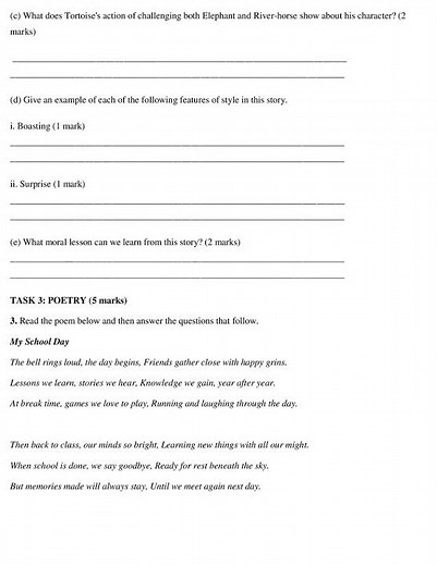 Grade 9 English Paper 2 End of Term 2 2025 Exam
