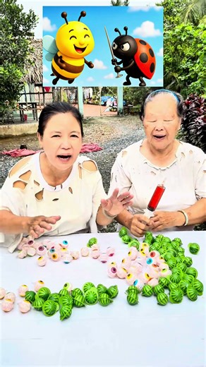 Happy Bee vs. Angry Ladybug – The Cutest Showdown in the Sky! ☁️✨ #viralvideo #shorts