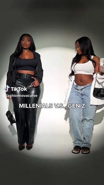 Millenial vs Gen Z Fashion 🖤🤍 #fashion #outfit