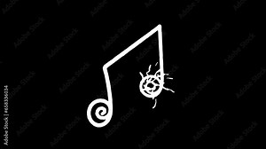 Doodle Musical NOTES Element Animation, Overlay, on Alpha Channel, Loop