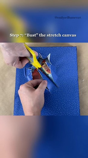 176K views · 1.7K reactions | [clip] Cutting the canvas! ✂#easycrafts #christmascrafts #artsandcrafts #crafting | Emily Seilhamer Art | Facebook