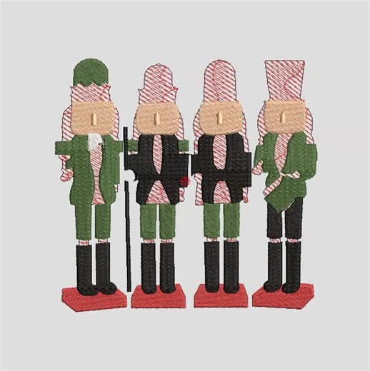 Nutcracker Embroidery Design Set, Christmas Soldier Machine File, Holiday Decor Stitch Pattern, Xmas Toy Soldier Digital Download - Etsy