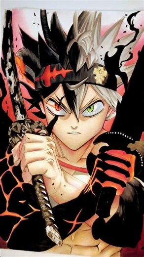 Asta Drawing Transformation | Black Clover Anime Art That Look INSANE ⚔️ #shorts #asta #blackclover