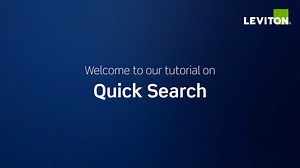 Leviton Quick Cross Reference Search Tutorial Video