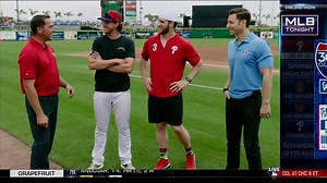 41K views · 422 reactions | ⭐️ The star power is strong. ⭐️ Bryce Harper and Aaron Nola joined 30 Clubs in 30 Days to chat about the Philadelphia Phillies' offseason and their tough NL East competition. | MLB Network | Facebook