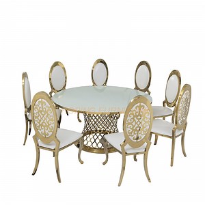 [Hot Item] Trumbull Round Pedestal Dining Table with Fluted Base Threshold Glass Top Coffee Table Roundhill Furniture Windvale Round Cross Buck Dining Table