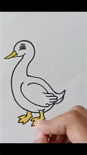Cute Duck Drawing 🦆🦆...... For Beginners.. 😇😇... #drawing #drawingprocess #trending #art