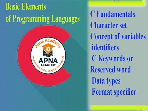 C fundamentals - character set, variables, identifiers , Keywords & reserved words , Data types