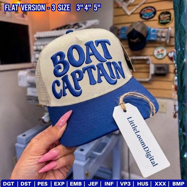 Boat Caption Hat Embroidery File, Funny Lake Boat Quote Cap Design, Boating Summer Hat Embroidery, Bachelor Party Captain Hat PES DST - Etsy