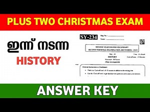 Plus Two History Christmas Exam Answer Key 2025 | Plus Two History Second Terminal Exam Answer Key