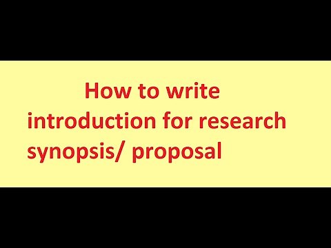 How to write introduction for research synopsis/ proposal in urdu/ hindi