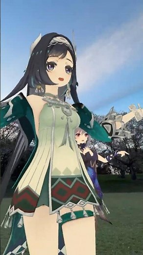 【黄昏れる春 神っぽいな 3/4】日が暮れても咲き続ける花は 原神のニィロウたちが「 神っぽいな」【原神 AR ダンス】
