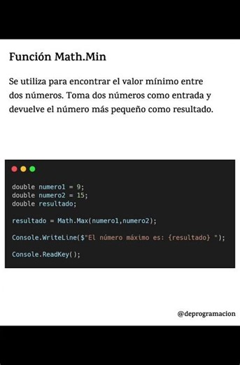 Uso de math.min em c# #programming #programacion #csharp