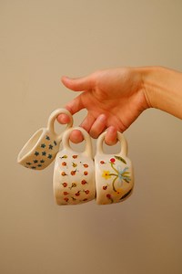 Hand-painted Ladybug Espresso Cup • 70ml Stoneware Pottery - Etsy