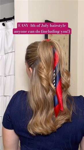 EASY 4TH OF JULY HAIRSTYLE FOR LONG OR MEDIUM HAIR #easyhairstyle #easyhairtutorial