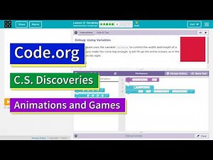 Variables Lesson 5.5 (5.6 in 2018) of Animation and Games from Code.org