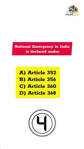 Which Article Deals With Emergency? 🚨 Important Polity Fact #shorts