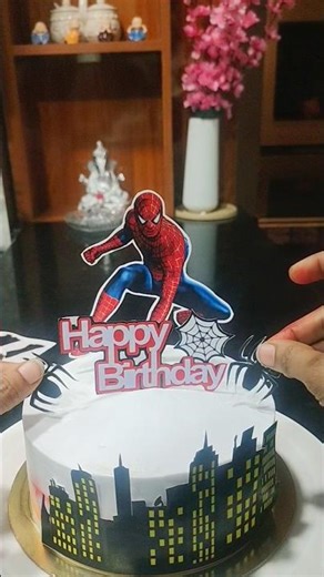 Spiderman Cake Design 🕷️ | Half Kg Butterscotch Cake | Kids Theme Cake #viralshort