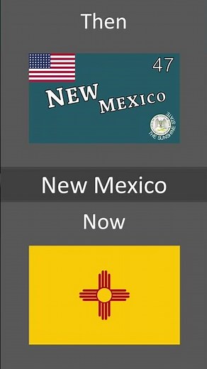 USA States flags Then and Now