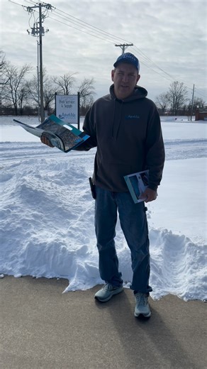 Rob was a trooper to film outside today 😆 We received our 2026 Merlin Industries, Inc. liner booklets! | AquaVida Pools
