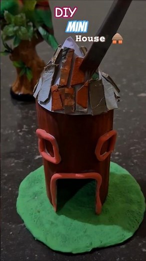 DIY mini house 🏠 ♥️#art #artandcraft #diy #minecraft #craft #creativeclayideas