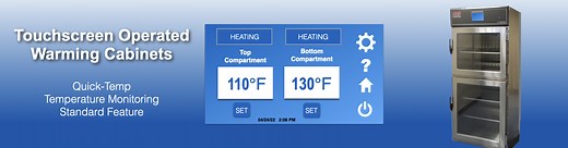 What temperature should blanket and solution warming cabinets be set?