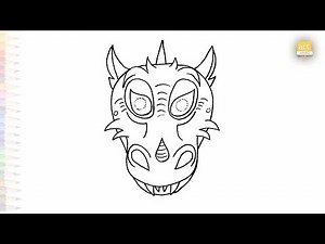 Dragon head mask drawing easy | Art tutorial | How to draw Dragon mask step by step | #artjanag