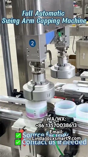 Full Automatic Swimg Arm Capping Machine#factoryproducts #bottlecappingmachine #cappingmachine