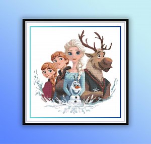 Frozen Elsa, Anna, Kristoff, Olaf & Sven Cross Stitch Pattern – Magical Winter Hoop for Fans of Cozy Fairytales – PDF DIY Embroidery - Etsy