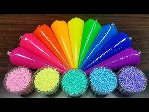 Mixing rainbow piping bags slime with foam slime | Enjoy slime video | Alex slime !!!