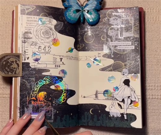 88K views · 4.6K reactions | An elegant spread for today #fyp #souvenirs #viral #stickerlovers #asmr #sticker #scrapbooking #stickerart #stickerjournal #journal #journalinspiration #handbook #classicjournal #vintagejournal #junkjournal #asmrvideo #handbook #aesthetic #asmrvideo #diy #diycrafts #diary #junk #recycling #recycled #paperart #diy | Brave's Stickers ASMR TV | Facebook