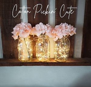 Bridal Decor for Bridal Shower Decorations Wedding Table Centerpieces Elegant Faux Floral With Lights Rustic Country Boho Mason Jars Flowers - Etsy