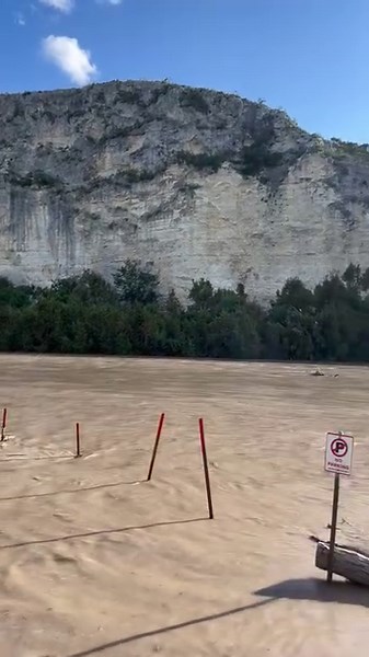 The river finally flooded! It’ll settle soon and be ready for all the relaxin’! | Chalk Bluff Park
