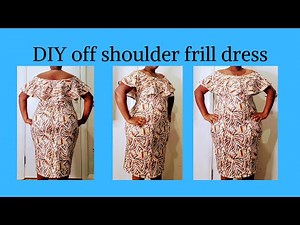 Diy off shoulder ruffle dress/ sewing/pattern making/sewmate