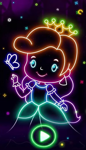 Doodle Glow Coloring Games | Draw & Color Magical Doodles | Coloring Book for Kids & Adults