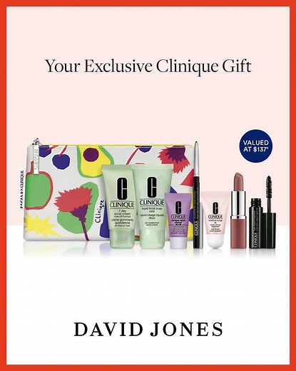 Pamper your skin at home with this 8-piece beauty gift (valued at $137) when you spend $60 or more on Clinique*. Available until 10/05/20. *T&C’s apply. Exclusive to David Jones. | David Jones