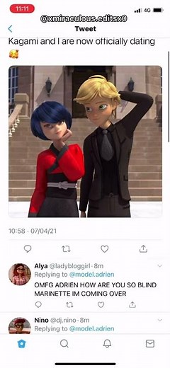 Adrienette / Adrigami Twitter texting story | Miraculous Ladybug |