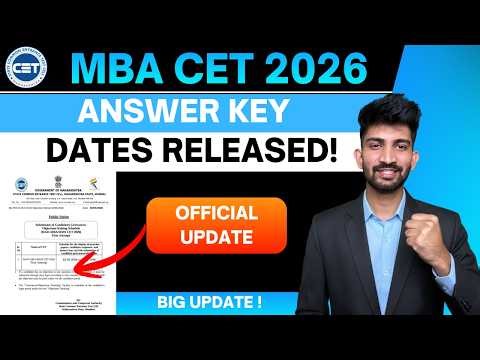 Mba cet Answer Key Dates Released 2026 | Mba cet Answer Key 2026