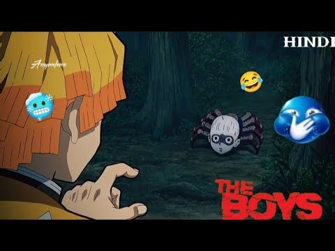 Zenitsu Vs spider demon -funny scenes || demon slayer in hindi || demon slayer funny moments 😛😂