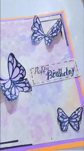 DIY 3D Butterfly Birthday Card 🦋💜 | Easy Card Making #birthday #butterflycard