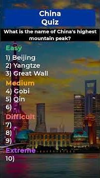 🇨🇳 China Quiz Challenge! Can You Beat the Clock? 🕒 60-Second Trivia Test