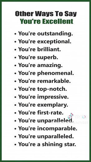 Different Ways to Say You're Excellent in English