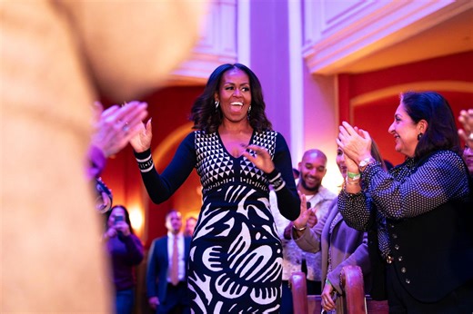A political statement? Michelle Obama talks fashion as first lady.