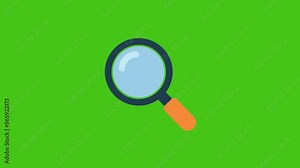 magnifying glass icon animation.4K motion animation.