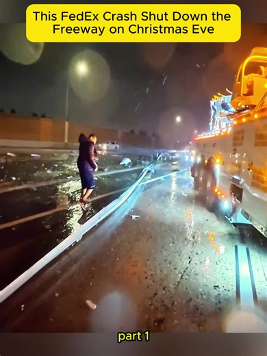 This FedEx Crash Shut Down the Freeway on Christmas Eve#fentysuperbrandday #viral #wrecker #rotator #recovery #towing