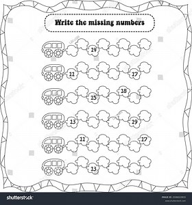Kids Mathematics Worksheet Missing Number Activity Stock Vector (Royalty Free) 2506022833 | Shutterstock