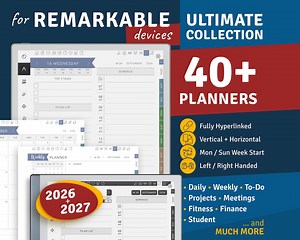 Remarkable 2 Planner 2026   2027: Ultimate Digital Planner Bundle (PDF Download) - Etsy
