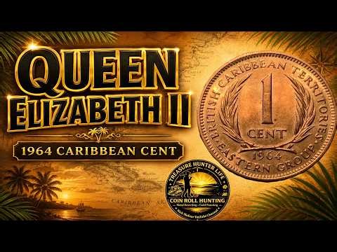 1964 British Caribbean Territories 1 Cent Coin Queen Elizabeth 2nd