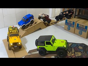 Epic RC Off-Road Challenge! Jeep Wrangler, Land Rover, Pajero & Land Cruiser Climb Obstacle Course